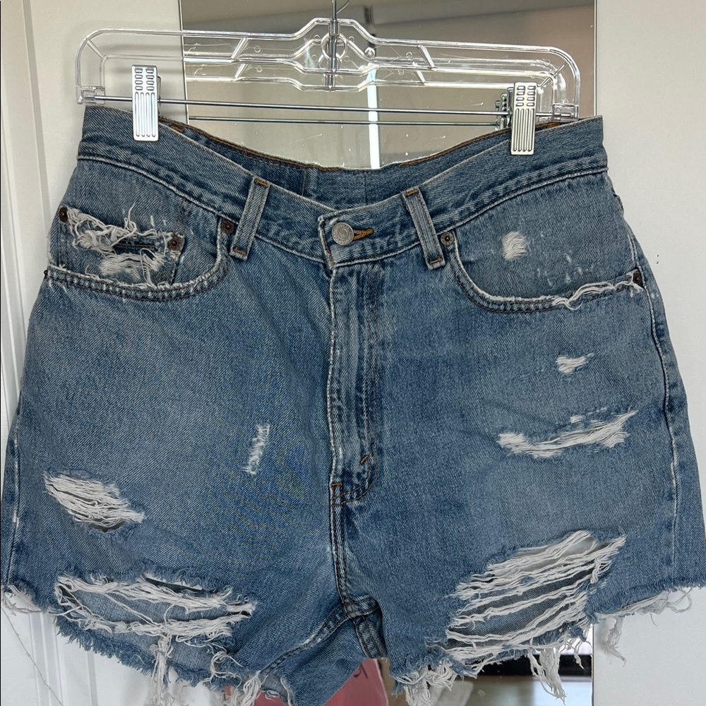 Levi's Baggy Distressed Jean Shorts